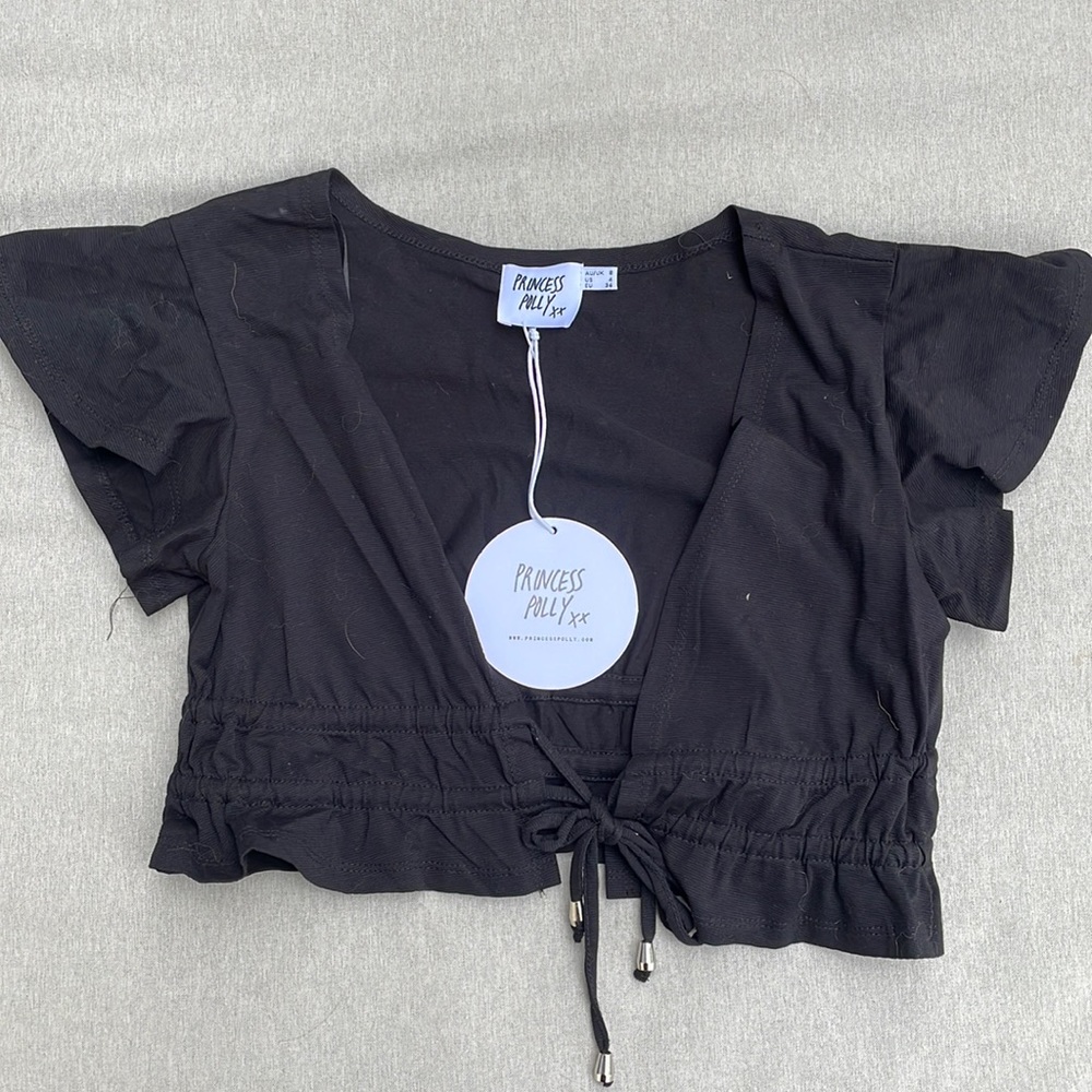 Princess Polly NWT Black Tie Top